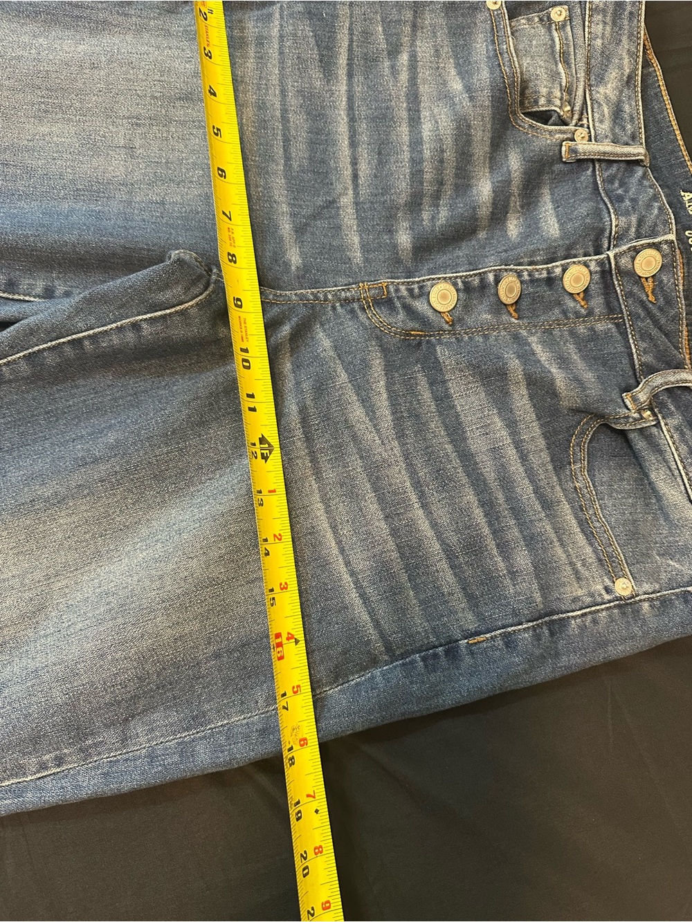 American Eagle Outfitters Medium Blue High-Rise Wide Leg Jeans - Picture 7 of 10